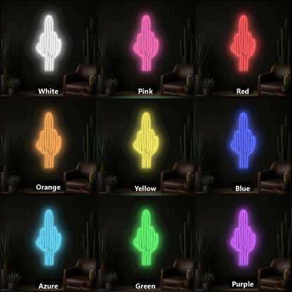 Tall Saguaro Cactus Vintage LED Neon Sign color grid