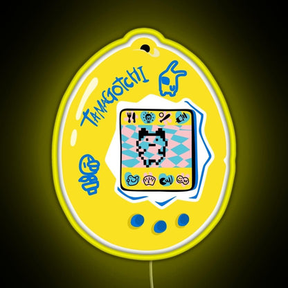Tamagotchi Yellow Rgb Led Neon Sign Pop Wall Art - Shineneon