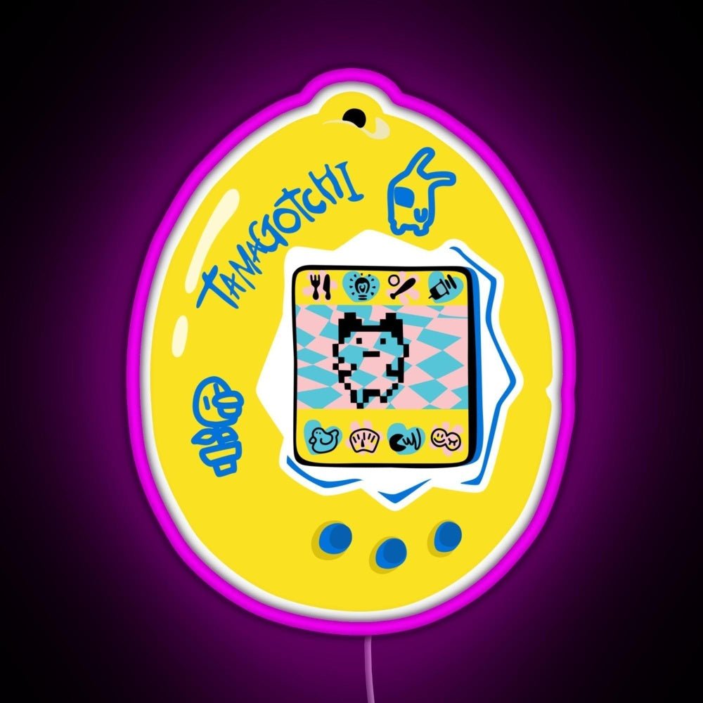 Tamagotchi Yellow Rgb Led Neon Sign Pop Wall Art - Shineneon