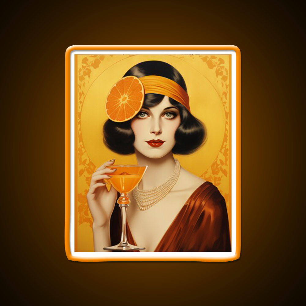 Tangerine Lady Cocktail Bar Decor Led Neon Sign Rgb Color - LED neon sign view 6