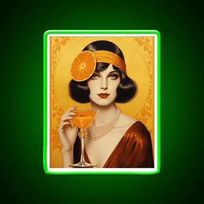 Tangerine Lady Cocktail Bar Decor Led Neon Sign Rgb Color - Shineneon