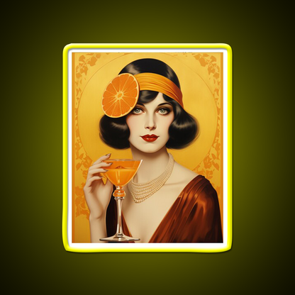 Tangerine Lady Cocktail Bar Decor Led Neon Sign Rgb Color - LED neon sign view 7