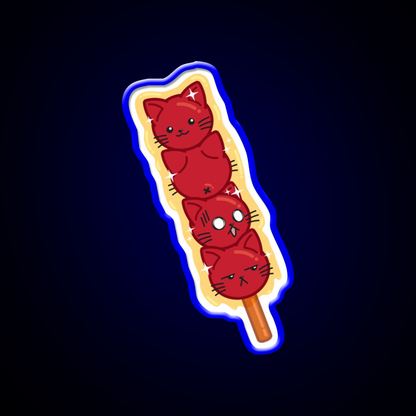 Tanghulu Cats Led Neon Sign Chinese Food Rgb Color