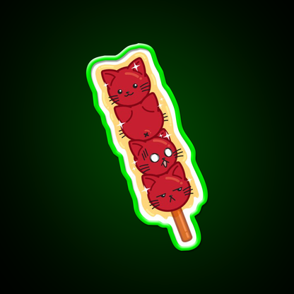 Tanghulu Cats Led Neon Sign Chinese Food Rgb Color