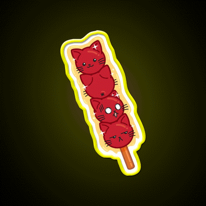 Tanghulu Cats Led Neon Sign Chinese Food Rgb Color