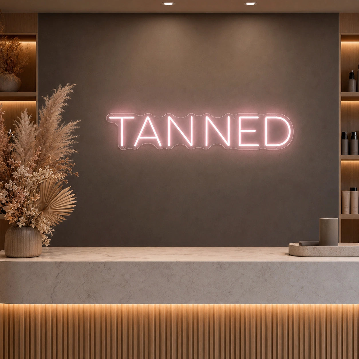 Tanned LED Neon Sign Garage Man Cave Neon Sign real lifestyle scene
