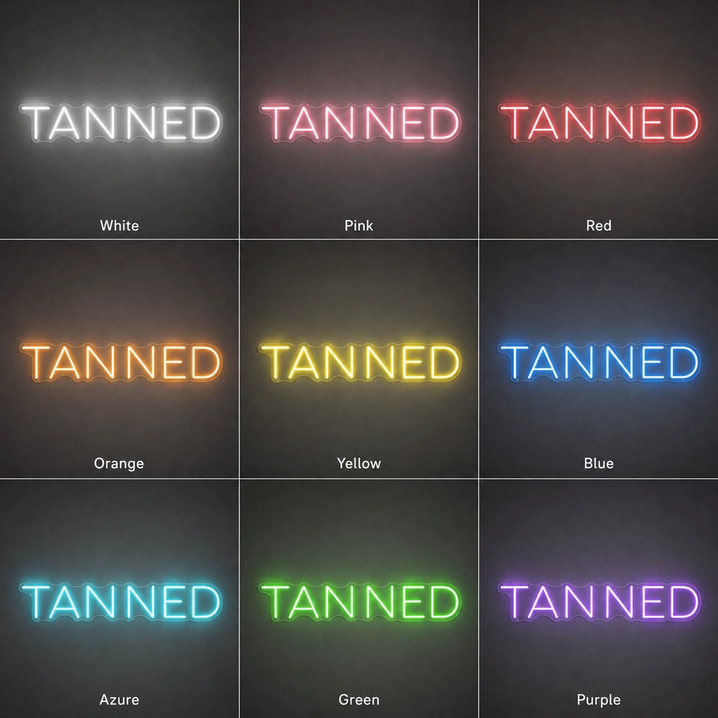 Tanned LED Neon Sign Garage Man Cave Neon Sign color grid