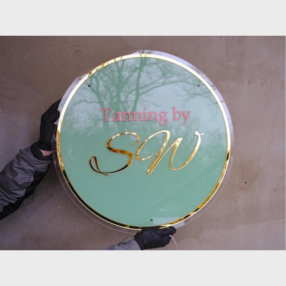 Tanning By Sw Acrylic Business Logo Sign - Shineneon