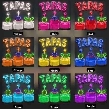 Tapas Wall Decor LED Neon Sign - 05 Color Grid