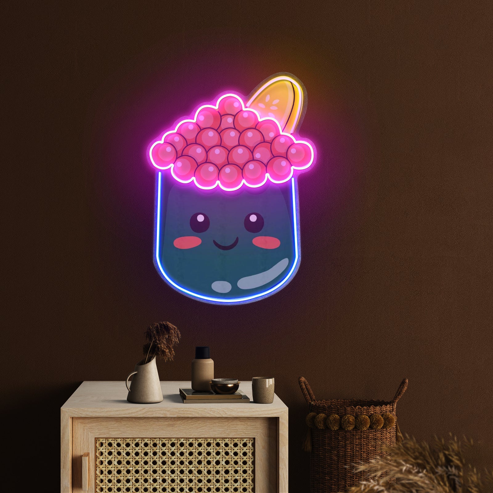 Tapioca Pearl Neon Acrylic Artwork