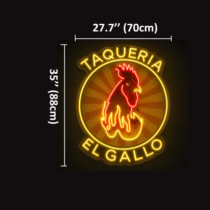 Taqueria EL Gallo Custom LED Neon Sign - Shineneon