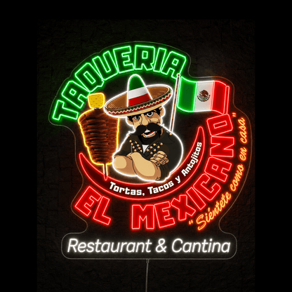 TAQUERIA EL MEXICANO Custom LED Neon Sign - Shineneon