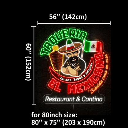 TAQUERIA EL MEXICANO Custom LED Neon Sign - Shineneon