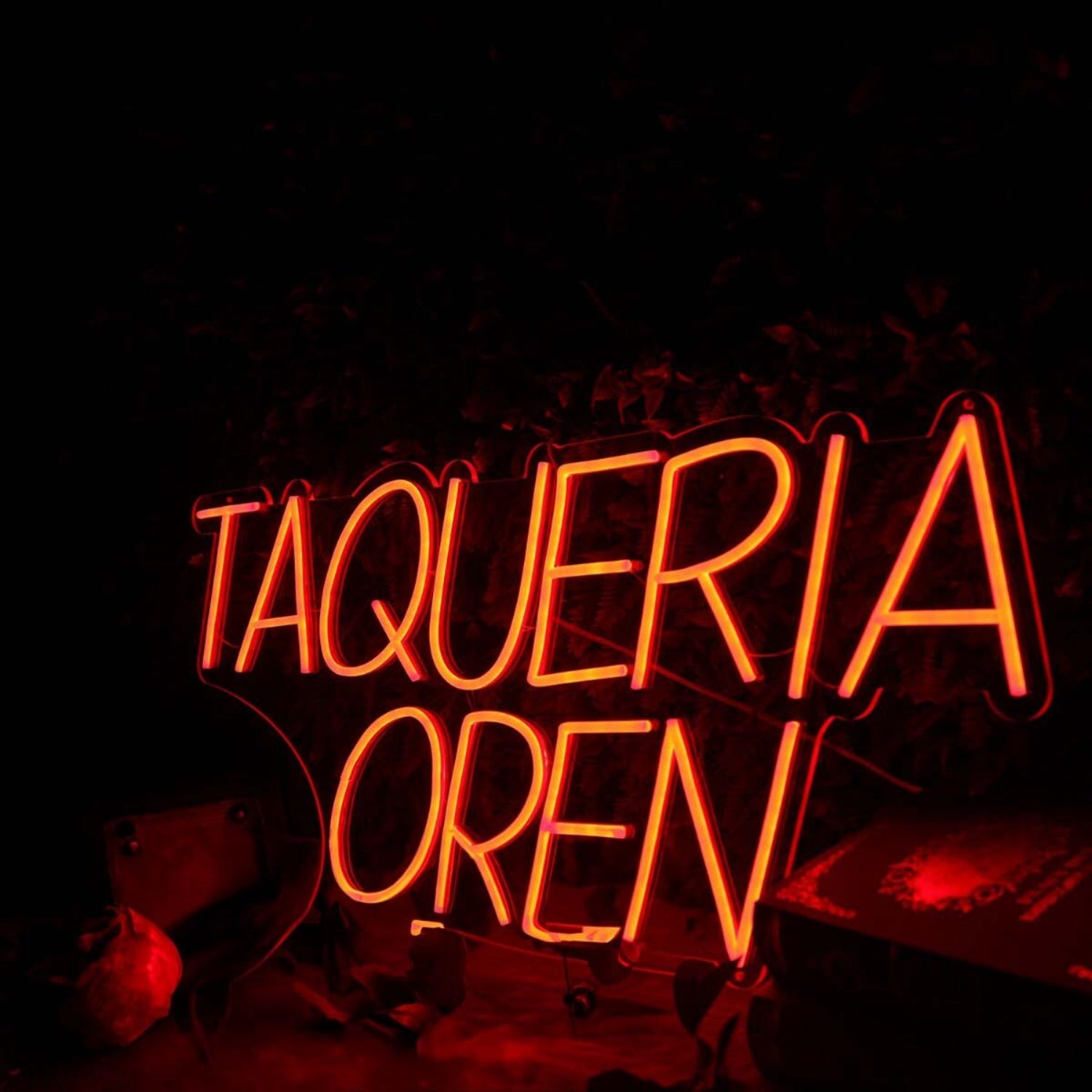 Taqueria Open Orange Neon Sign For Mexican Restaurants | Shineneon