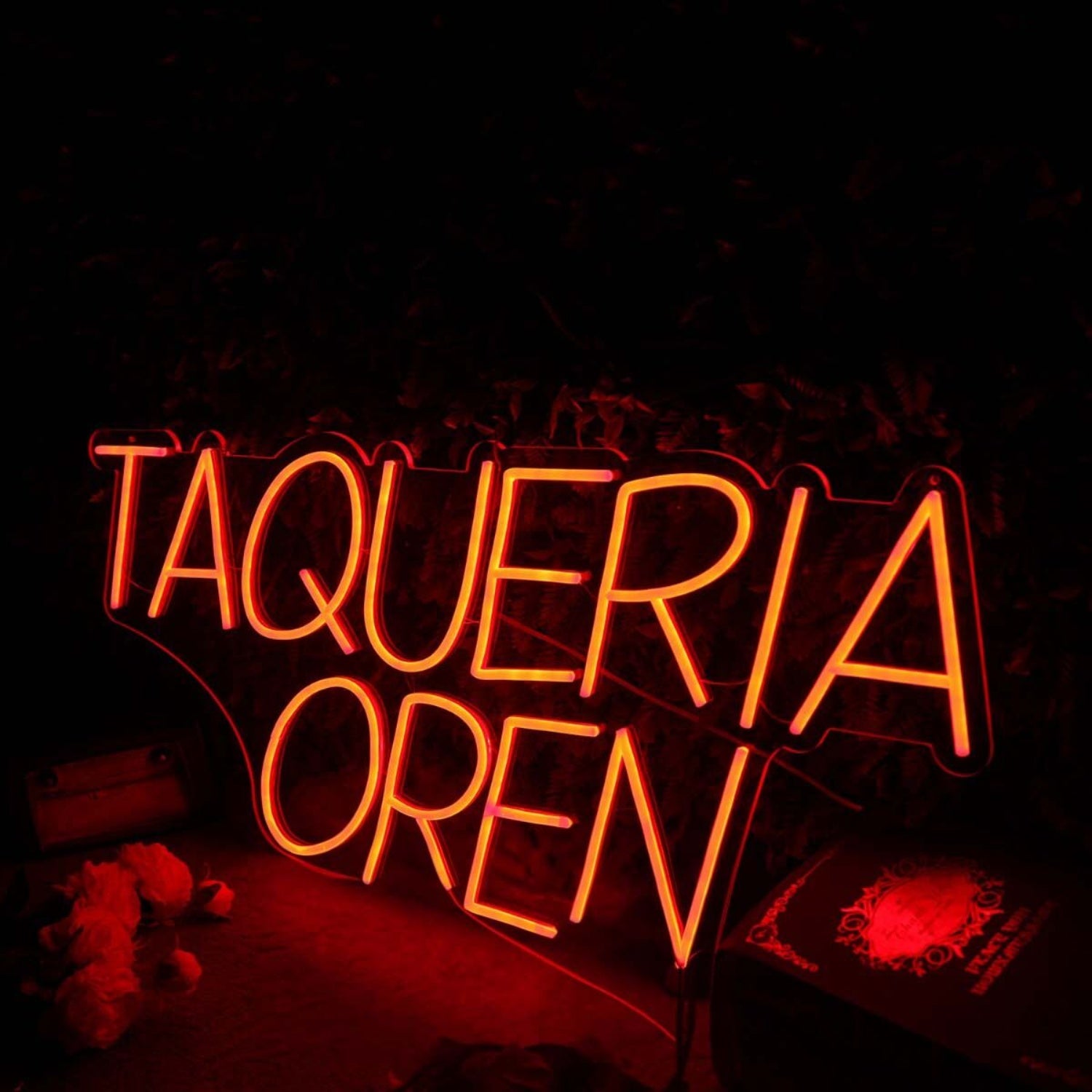 Taqueria Open Orange Neon Sign For Mexican Restaurants | Shineneon