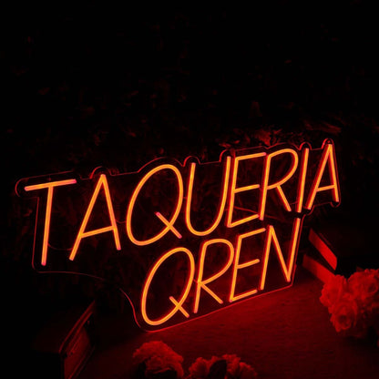 Taqueria Open Orange Neon Sign For Mexican Restaurants | Shineneon