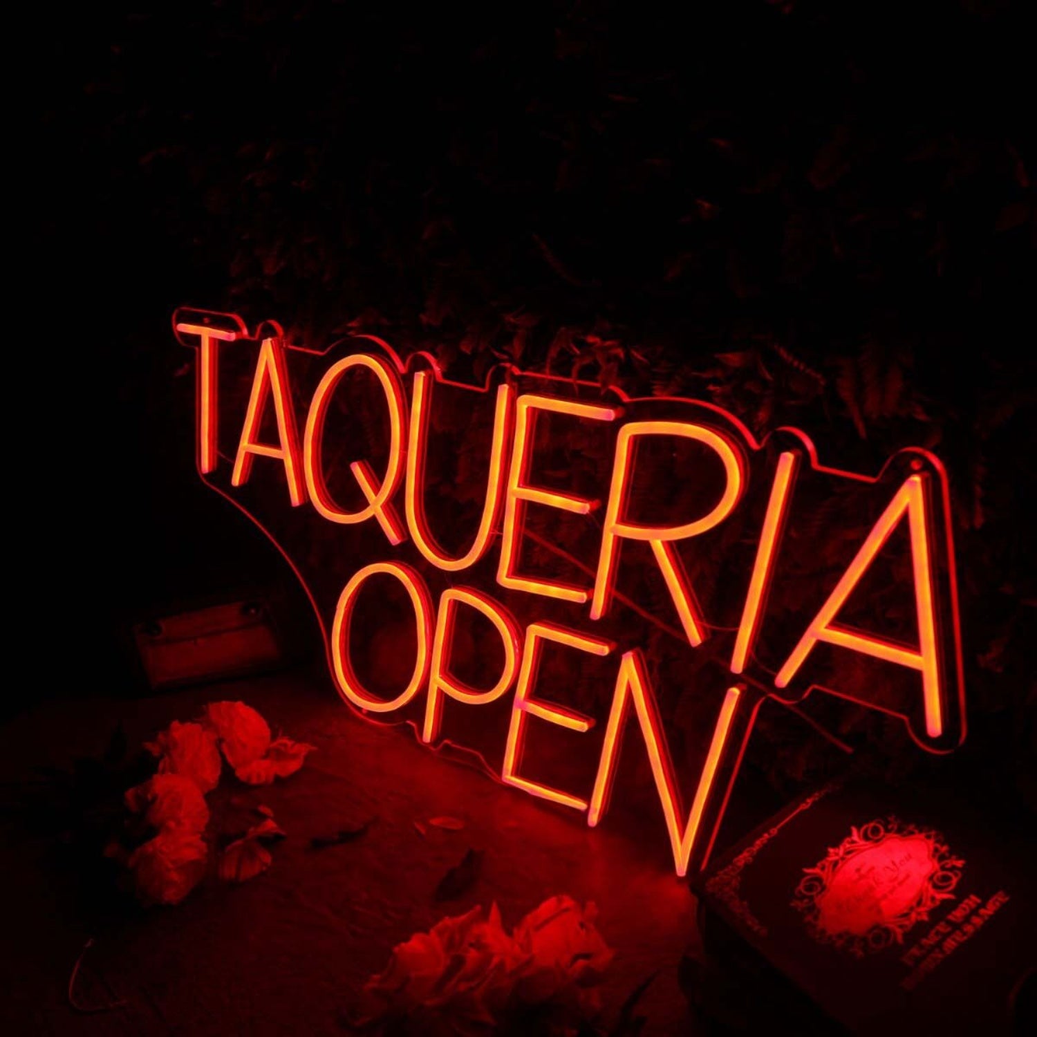 Taqueria Open Orange Neon Sign For Mexican Restaurants | Shineneon
