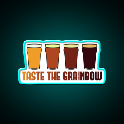 Taste The Grainbow Beer Bar Decor Led Neon Sign Rgb Color - Size and dimension reference