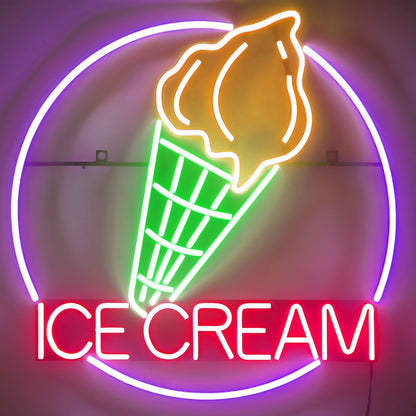 Taste The Rainbow Neon Ice Cream Cone | Shineneon