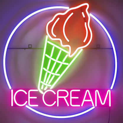 Taste The Rainbow Neon Ice Cream Cone | Shineneon