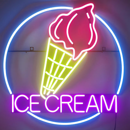Taste The Rainbow Neon Ice Cream Cone | Shineneon