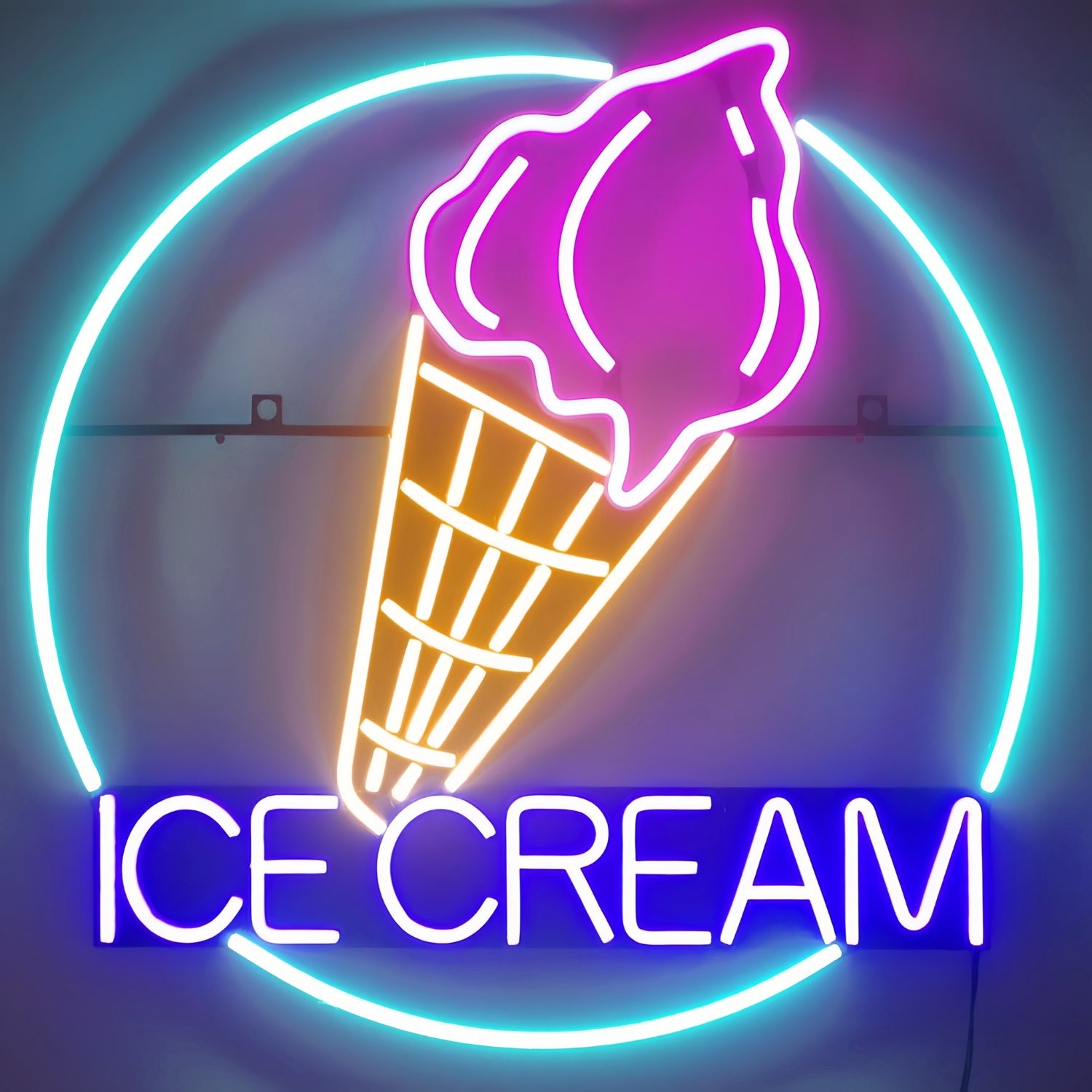 Taste The Rainbow Neon Ice Cream Cone | Shineneon