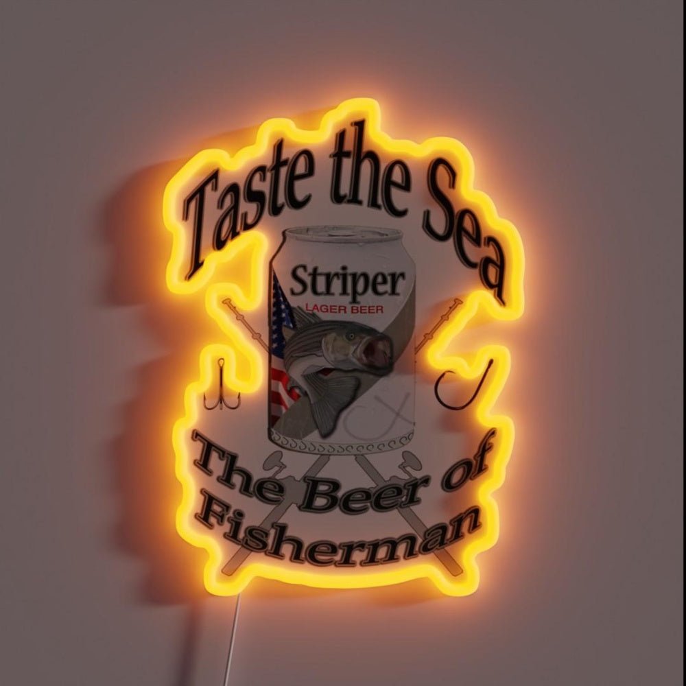 Taste The Sea Striped Bass Rgb Led Neon Sign - Shineneon