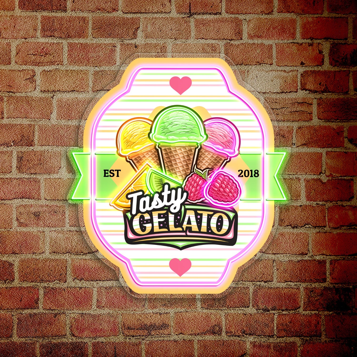 Tasty Gelato Ice Cream Acrylic Led Neon Sign | Shineneon