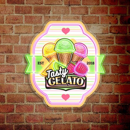 Tasty Gelato Ice Cream Acrylic Led Neon Sign | Shineneon