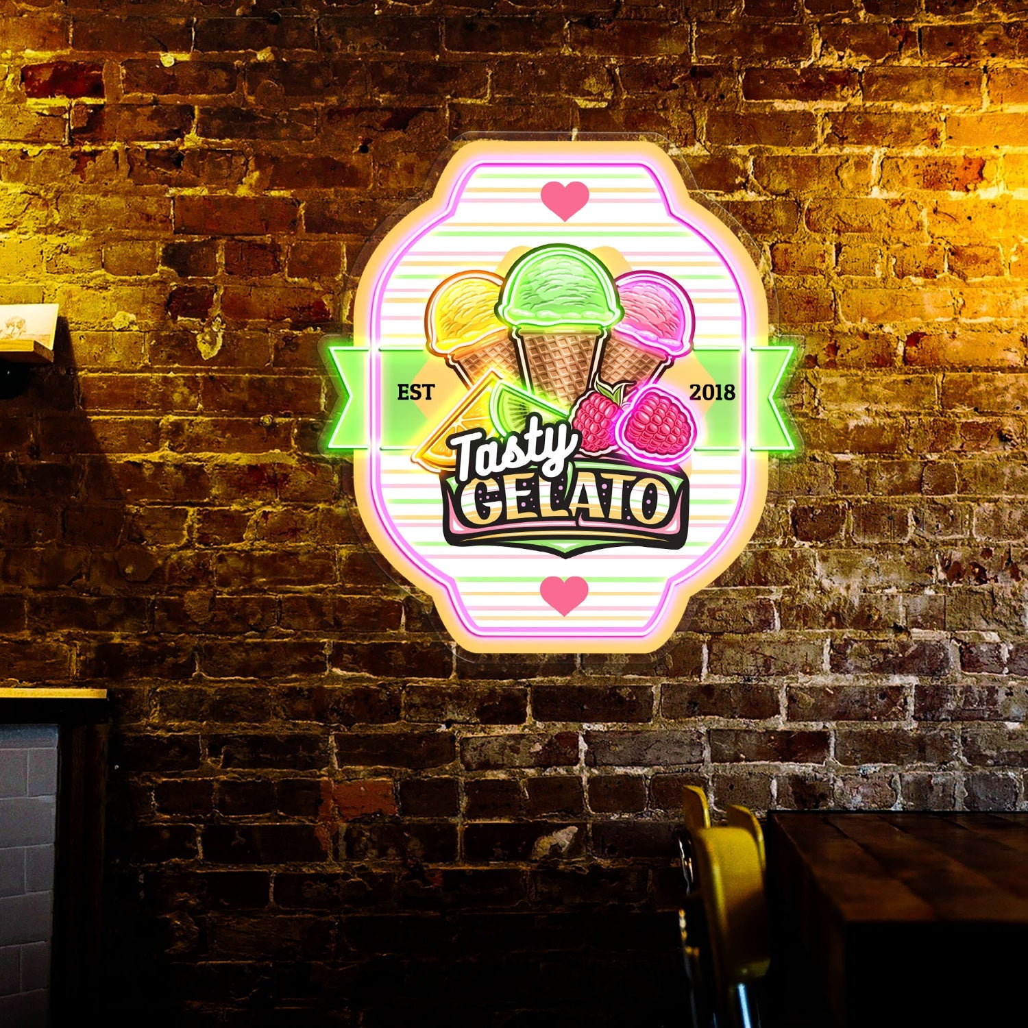 Tasty Gelato Ice Cream Acrylic Led Neon Sign | Shineneon