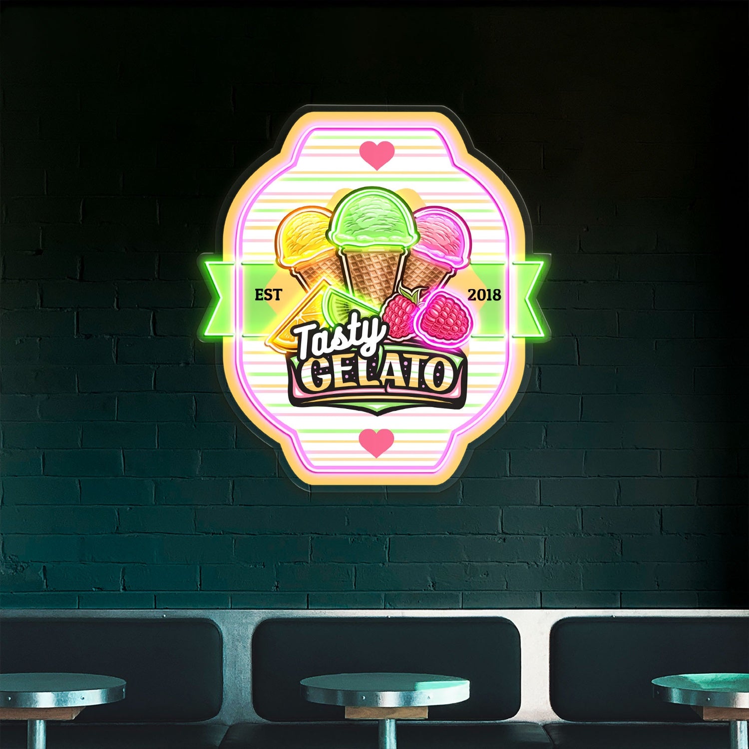 Tasty Gelato Ice Cream Acrylic Led Neon Sign | Shineneon