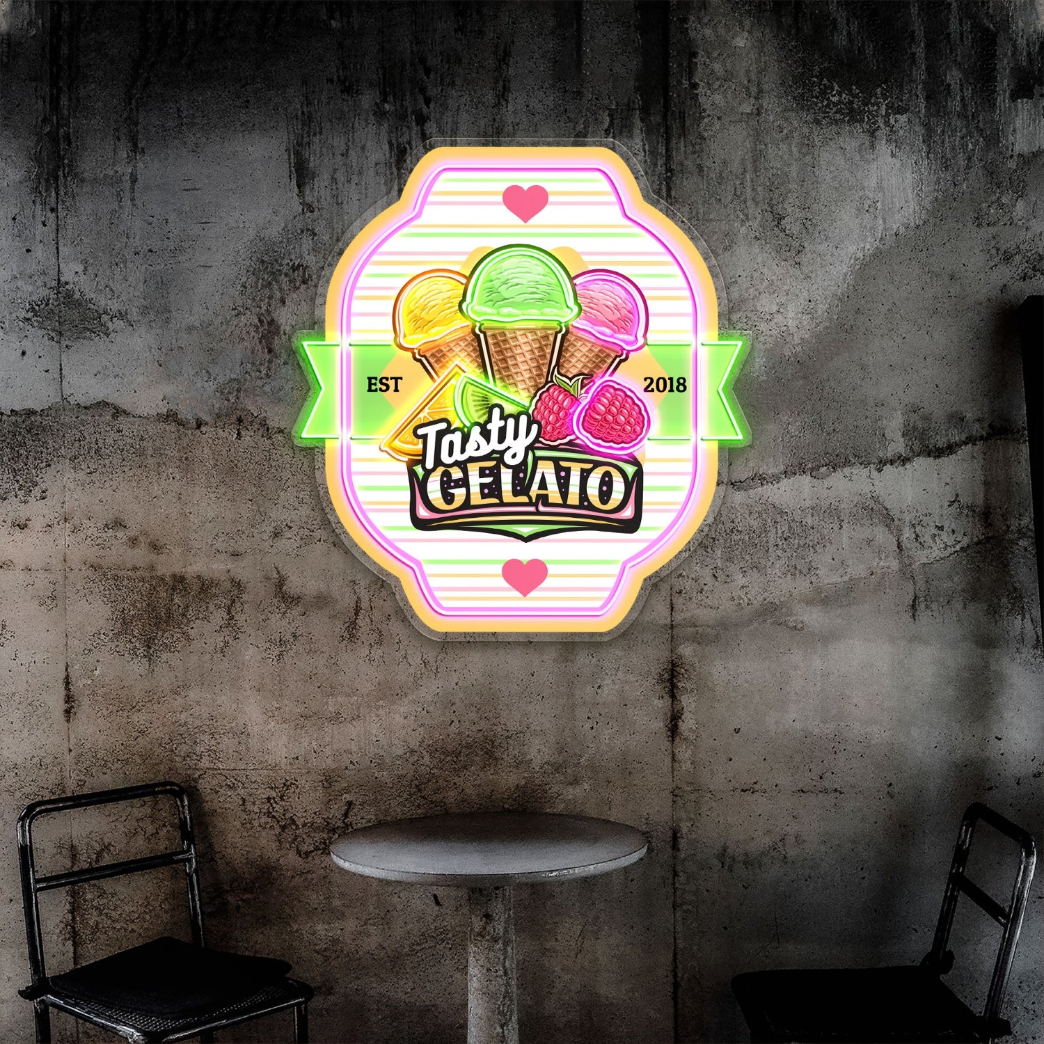 Tasty Gelato Ice Cream Acrylic Led Neon Sign | Shineneon