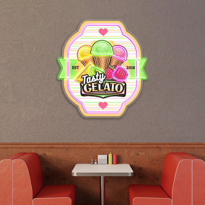 Tasty Gelato Ice Cream Acrylic Led Neon Sign | Shineneon