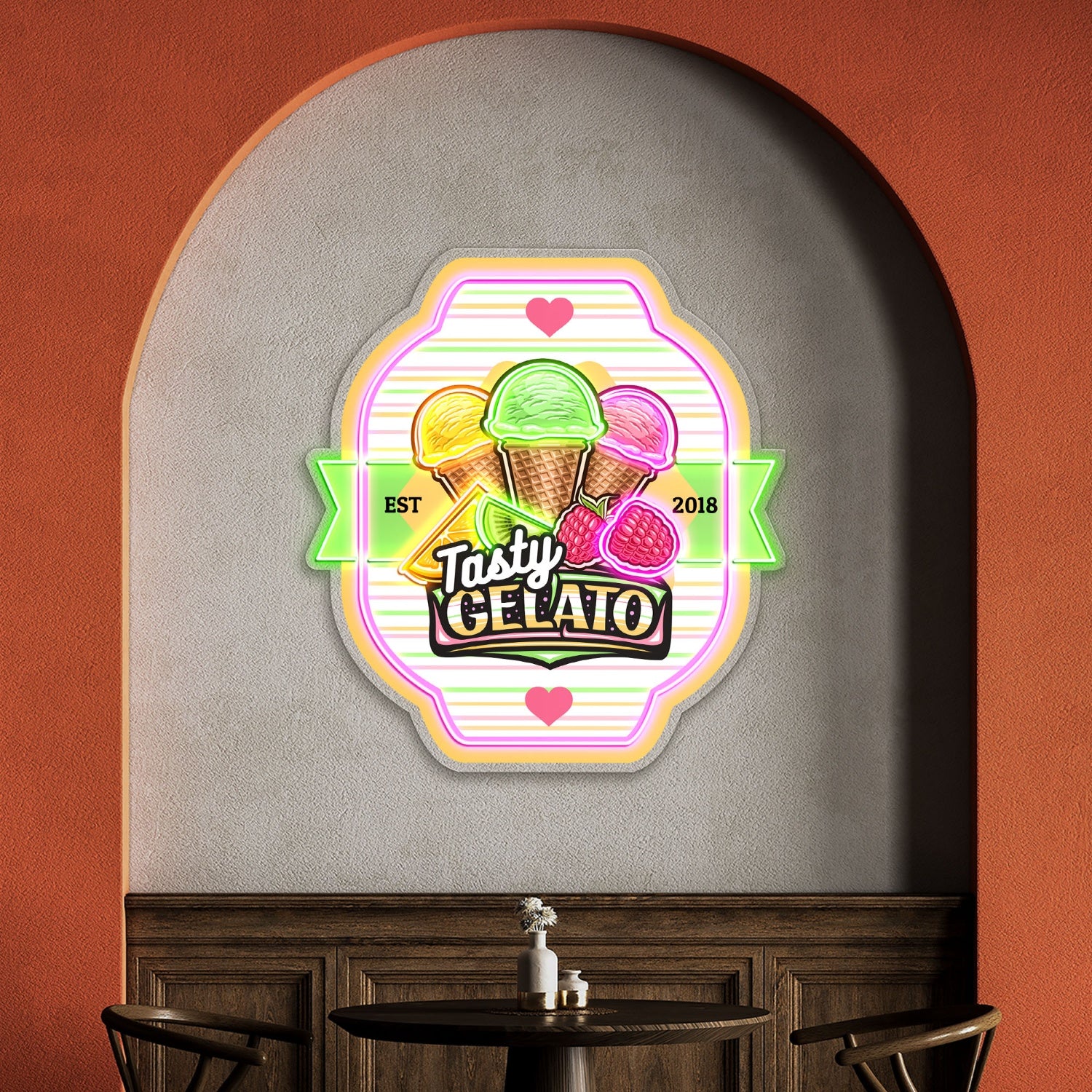 Tasty Gelato Ice Cream Acrylic Led Neon Sign | Shineneon