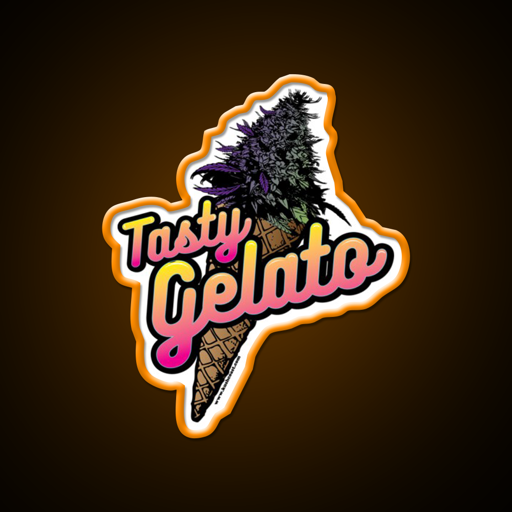 Tasty Gelato Strain Art Hemp Inspired Green Leaf Led Neon Sign Rgb Color - LED neon sign view 6