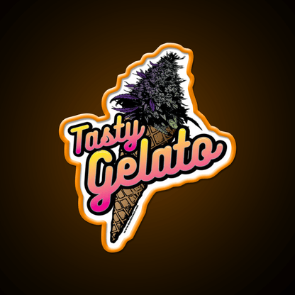 Tasty Gelato Strain Art Hemp Inspired Green Leaf Led Neon Sign Rgb Color - Shineneon