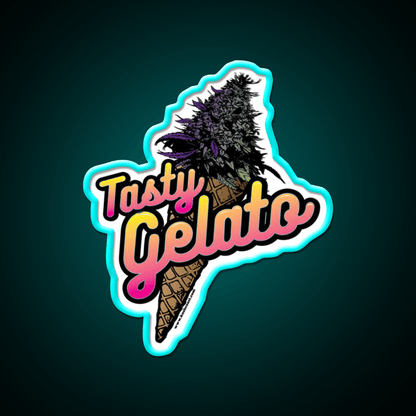 Tasty Gelato Strain Art Hemp Inspired Green Leaf Led Neon Sign Rgb Color - Shineneon