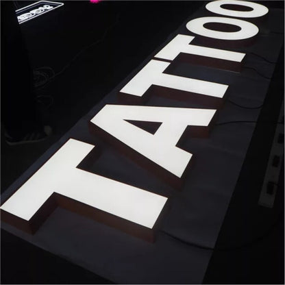 Tattoo 3D Frontlit Channel Letters Led Light Sign