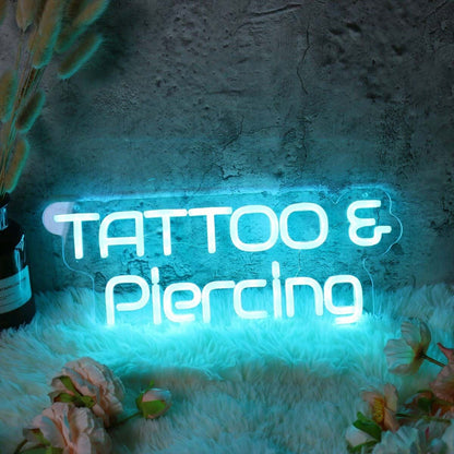 Tattoo And Piercing Blue Neon Led Sign - Shineneon