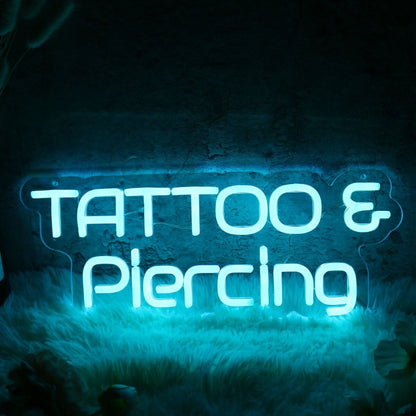 Tattoo And Piercing Blue Neon Led Sign - Shineneon