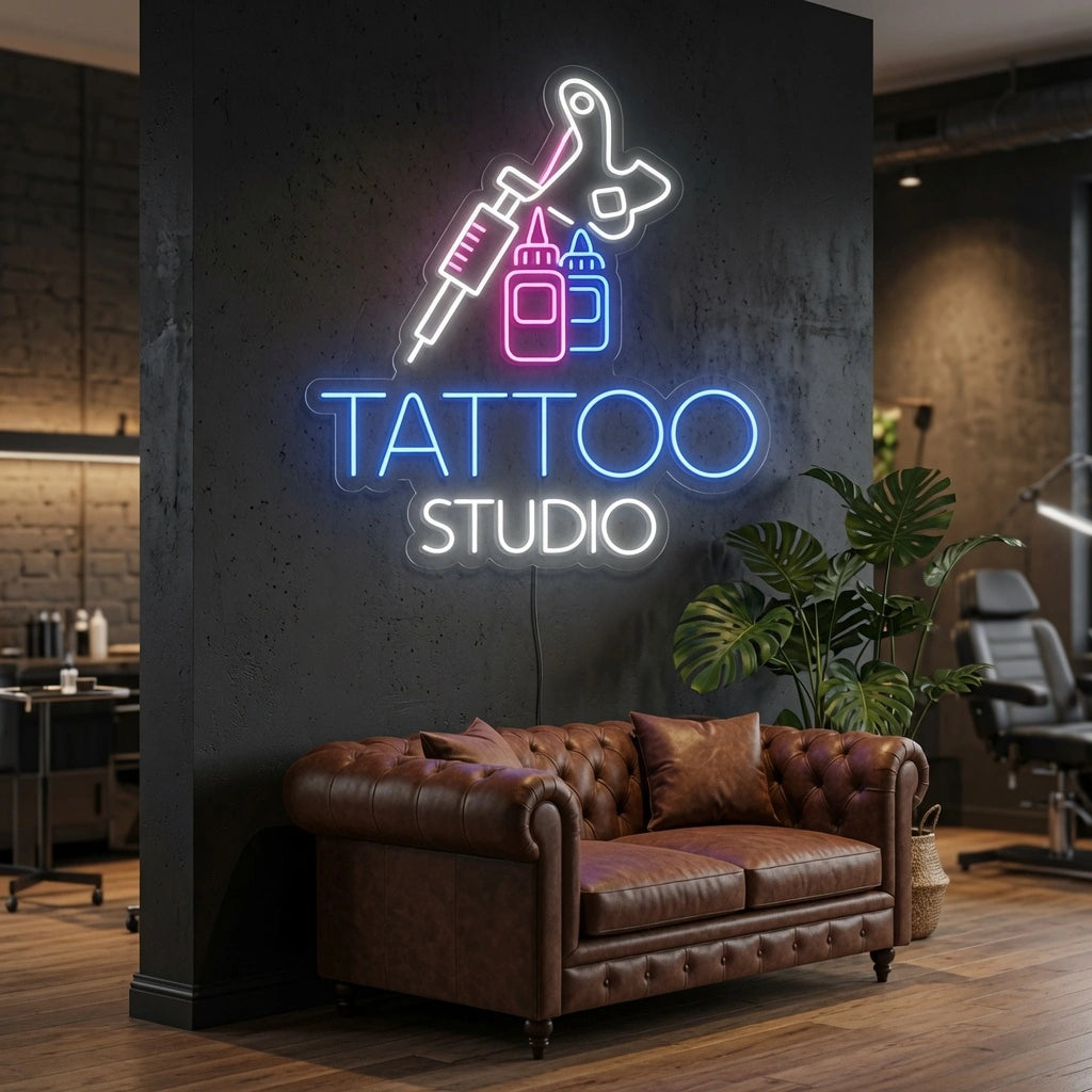 Tattoo Business LED Neon Sign - 03 Real Lifestyle Scene