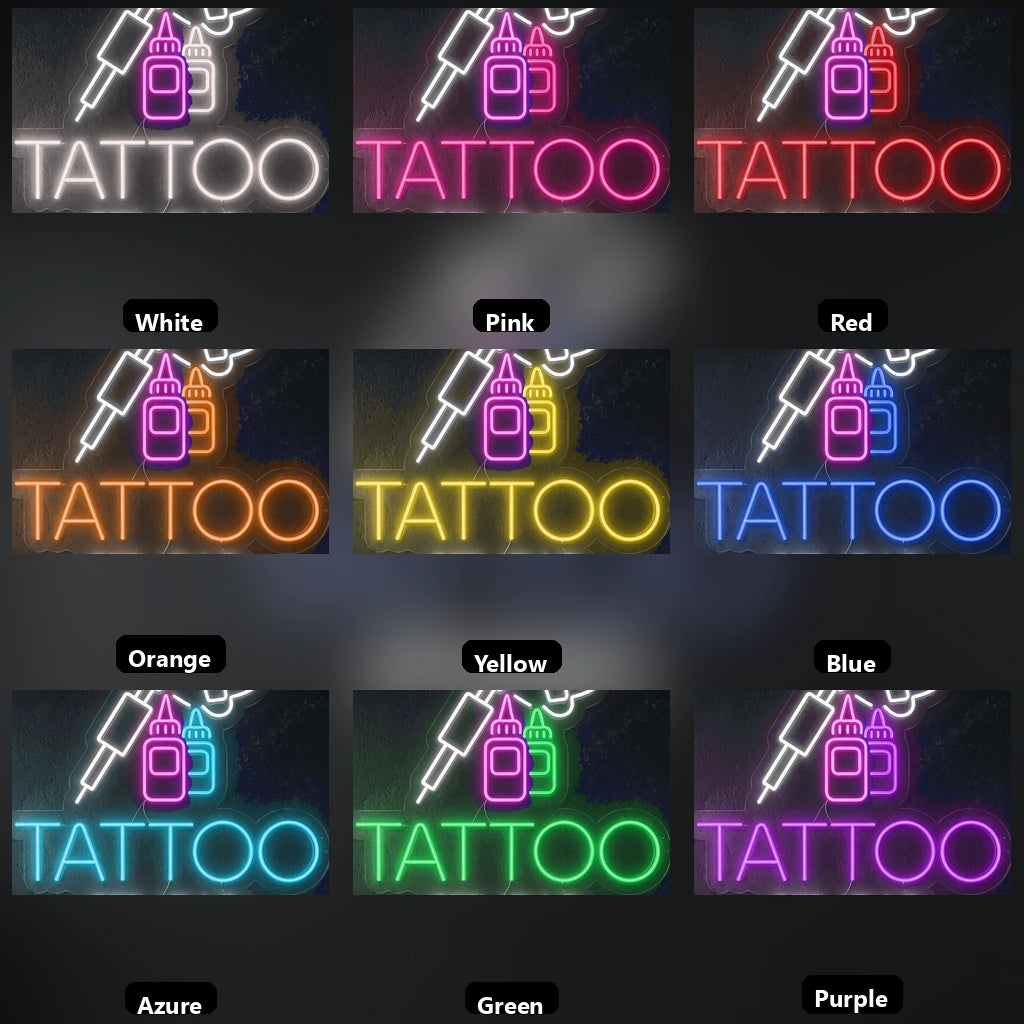 Tattoo Business LED Neon Sign - 05 Color Grid