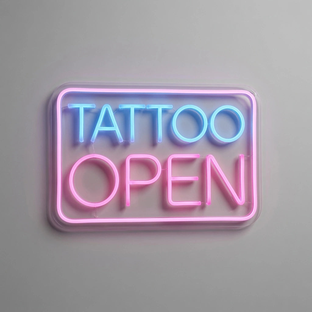 Tattoo Open LED Neon Sign - 01 Original Product Image