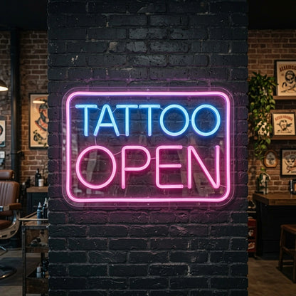 Tattoo Open LED Neon Sign - 02 High-Converting Product Image