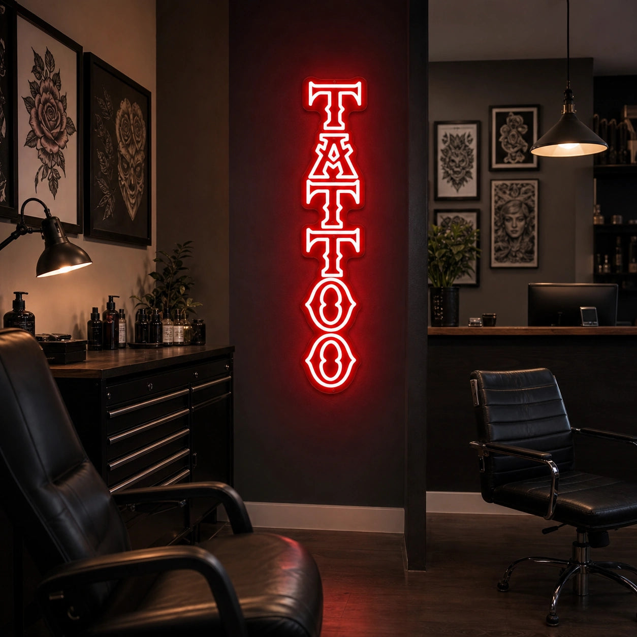 Tattoo Shop LED Neon Sign Garage Man Cave Neon Sign real lifestyle scene
