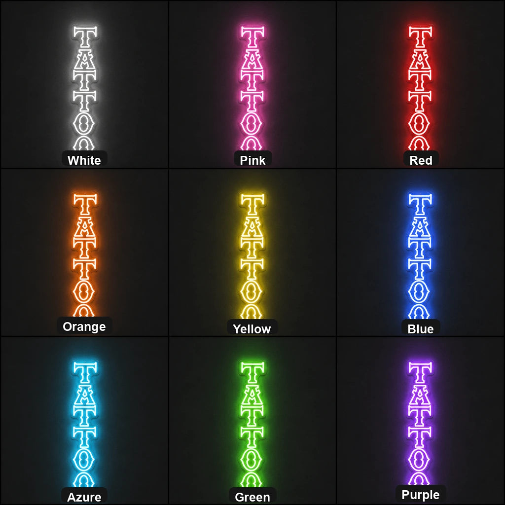 Tattoo Shop LED Neon Sign Garage Man Cave Neon Sign color grid
