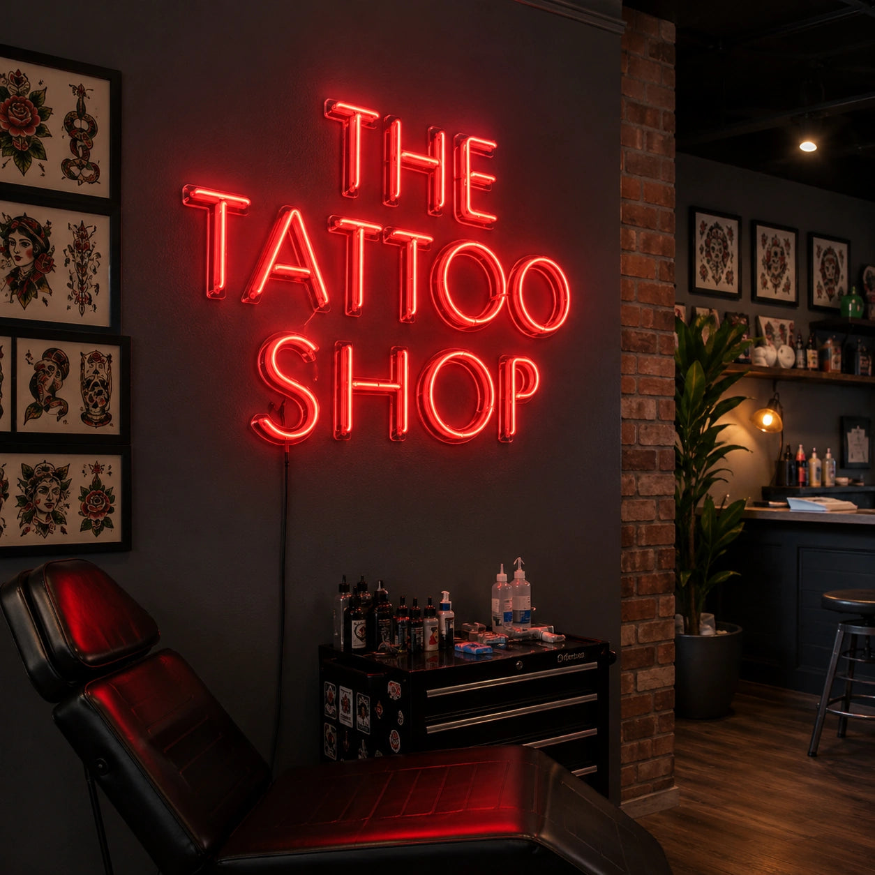 Tattoo Shop Wall Neon Sign LED Neon Sign real lifestyle scene