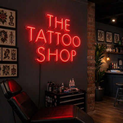 Tattoo Shop Wall Neon Sign LED Neon Sign real lifestyle scene