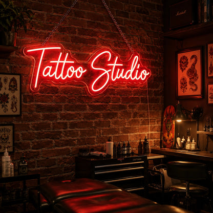 Tattoo Studio Script Neon Sign LED Neon Sign real lifestyle scene