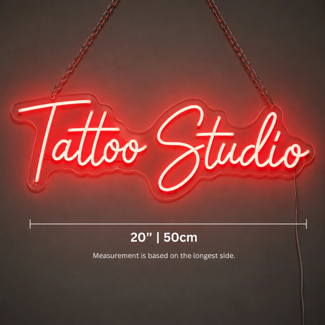 Tattoo Studio Script Neon Sign LED Neon Sign size image